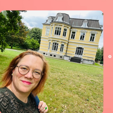 Das ist ein Instagrasting von mir. Zu sehe bin ich vor der Villa Erkens in Grevenbroich.